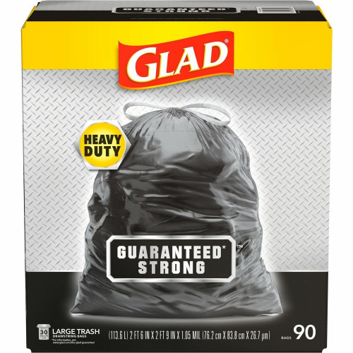 Glad Small Drawstring Trash Bags with Clorox 4 Gallon, Grey Grey