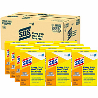 S.O.S. CloroxPro&trade; S.O.S&reg; Steel Wool Soap Pads 4" Length x 5" Width - Heavy Duty - Gray, Blue - 15/Box - 480 / Pallet (88320PL)