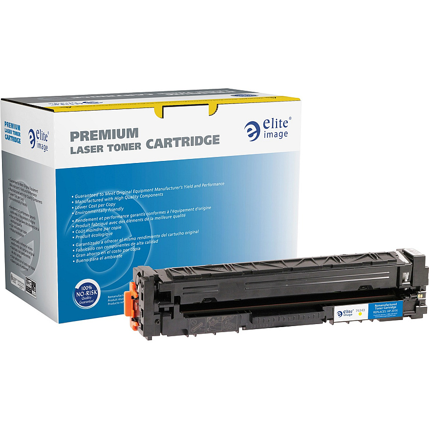 Elite Image Remanufactured High Yield Laser Toner Cartridge - Single Pack - Alternative for HP 201X (CF402X) - Yellow - 1 Each 2300 Pages (76243)