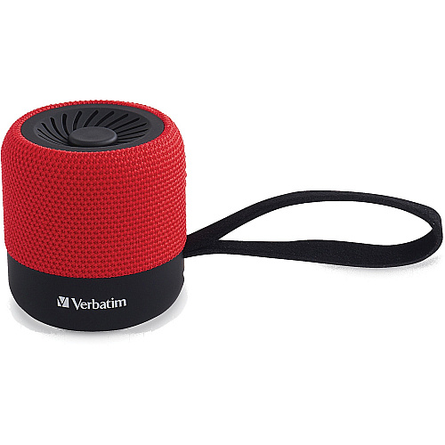Verbatim Bluetooth Speaker System - Red 100 Hz to 20 kHz - TrueWireless Stereo - Battery Rechargeable - 1 Pack (70230)