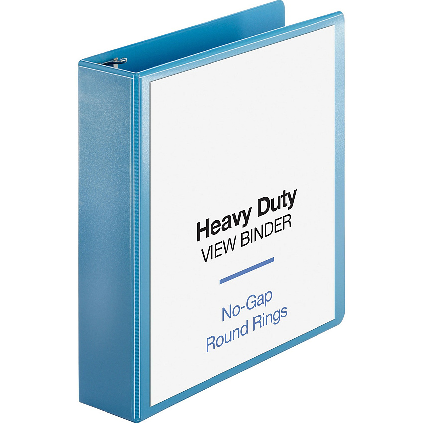 Business Source Premium Round Ring View Binder 2" Binder Capacity - Letter - 8 1/2" x 11" Sheet Size - 475 Sheet Capacity - Fastener(s): Round Ring - Pocket(s): 2, Internal - Polypropylene, Board, Chipboard - Light Blue - Wrinkle-free, Non-glar (BSN01642)