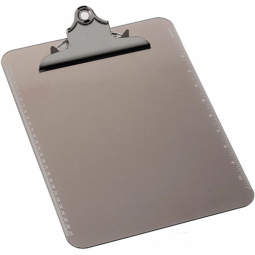 Business Source Spring Clip Plastic Clipboard 8 1/2" x 11" Sheet Size - Spring Clip - Plastic - Smoke - 1 Each (BSN01861)