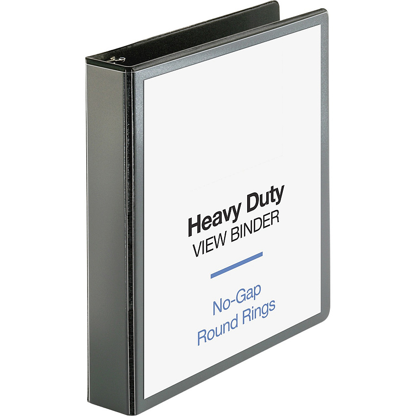 Business Source Premium Round Ring View Binder 1 1/2" Binder Capacity - Letter - 8 1/2" x 11" Sheet Size - 350 Sheet Capacity - Fastener(s): Round Ring - Pocket(s): 2, Internal - Polypropylene, Chipboard - Black - Wrinkle-free, Non-glare, Trans (BSN19650)