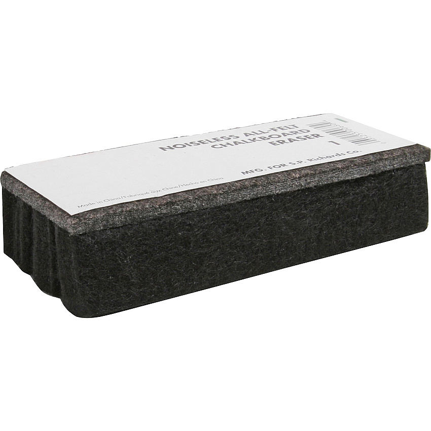 Lorell Chalkboard Eraser Noiseless, Dustless - Black - Felt - 1 Each (LLR1)