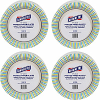 Genuine Joe 10" Printed Paper Plates Disposable - 10" Diameter - Assorted - 125/Pack - 4 / Carton (GJO10319CT)