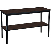 Iceberg Utility Table Walnut Laminate Rectangle Top - Powder Coated Black Base - 500 lb Capacity - 48" Table Top Length x 18" Table Top Width x 0.75" Table Top Thickness - 30" Height - Assembly Required - 1 Each (69124)