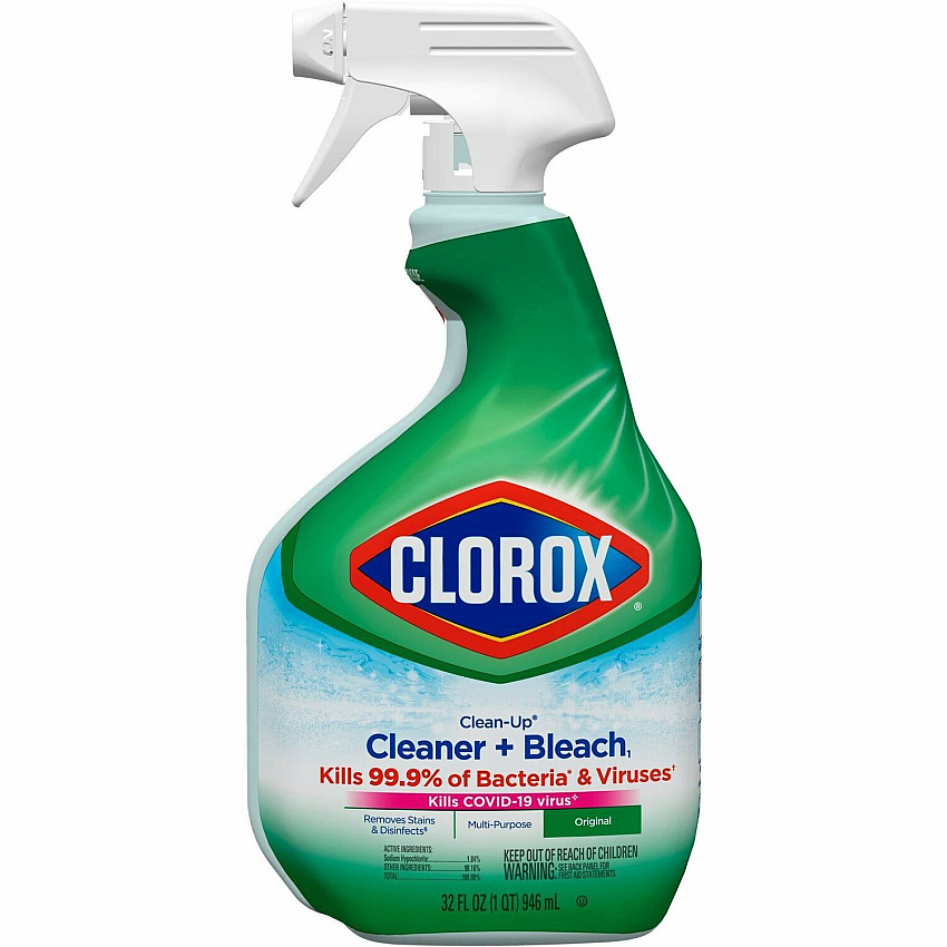 Clorox Clean-Up All Purpose Cleaner with Bleach For Multipurpose - 32 fl oz (1 quart) - Original Scent - Recommended For: Stain Remover - Deodorize, Disinfectant, Easy to Use - Multi Spray Bottle - 1 Each (31221)