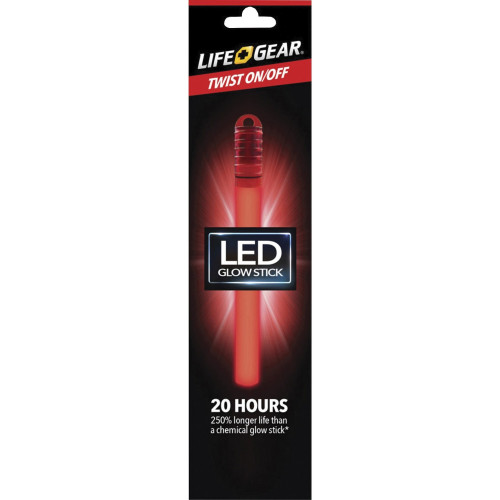 Lifegear Life+Gear LED Reusable Glow Stick (LG1160093RED)