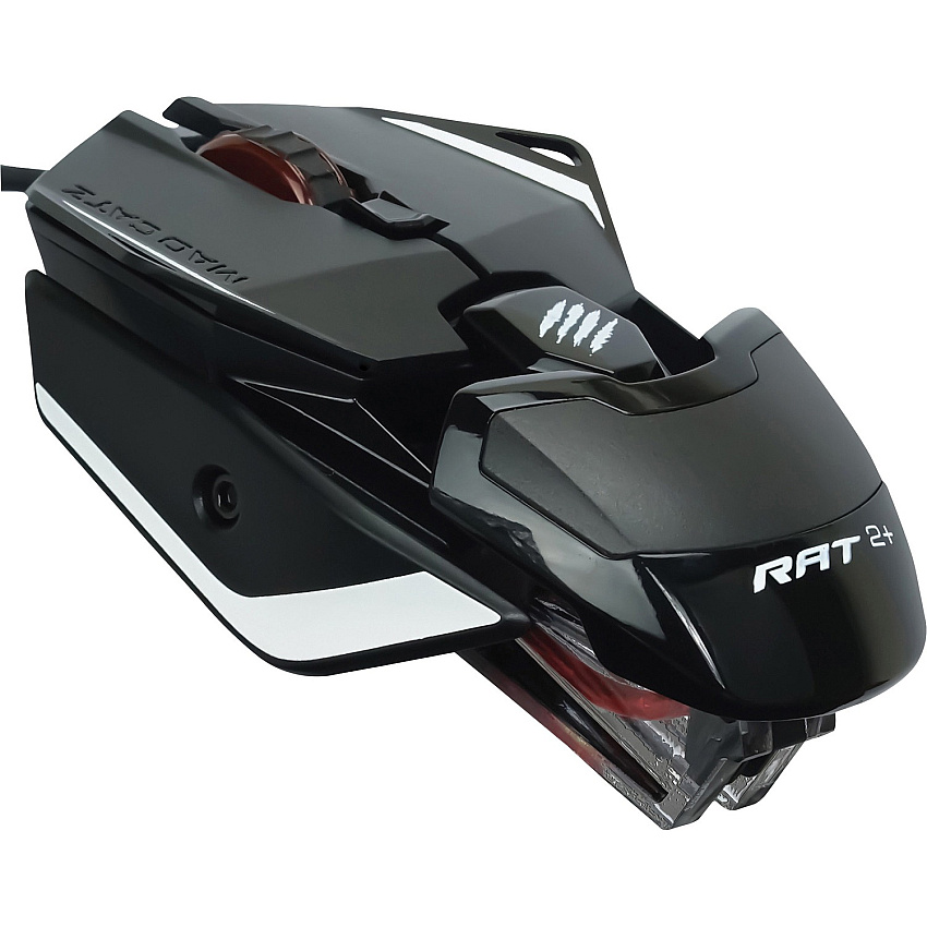 Mad Catz The Authentic R.A.T. 2+ Optical Gaming Mouse Pixart PMW3325 - Cable - USB - 5000 dpi - Scroll Wheel - 1 Each (MR02MCAMBL00)