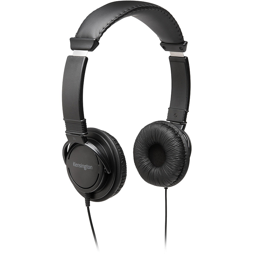 Kensington Hi-Fi Headphones Stereo - Mini-phone (3.5mm) - Wired - Over-the-head - Binaural - Circumaural - 6 ft Cable - Black - 1 Each (97602)