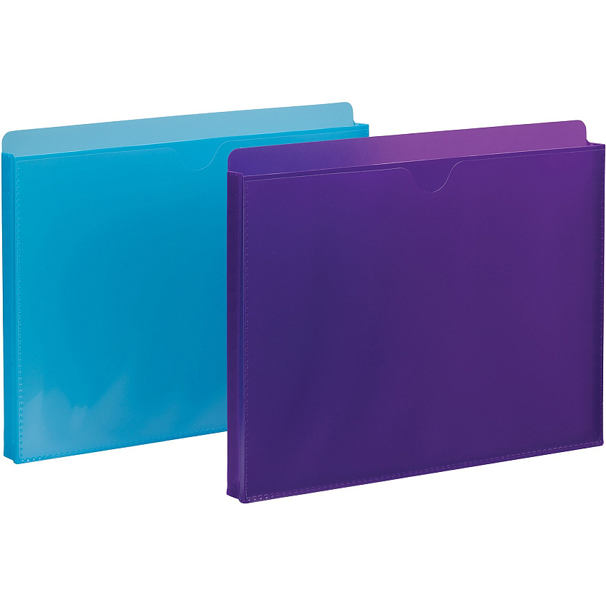 Smead Straight Tab Cut Letter File Jacket 8 1/2" x 11" - 1" Expansion - Purple, Teal - 2 / Pack (89611)