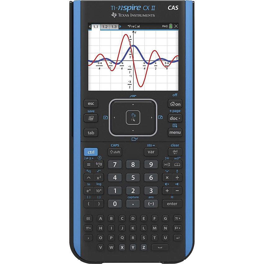 Texas Instruments Nspire CX II CAS Graphing Calculator Rechargeable, Computer Algebra System (CAS) - Battery Powered - 2" Height x 7.3" Width x 11.8" Length - Gray - 1 Each (NSPIRECX2CAS)
