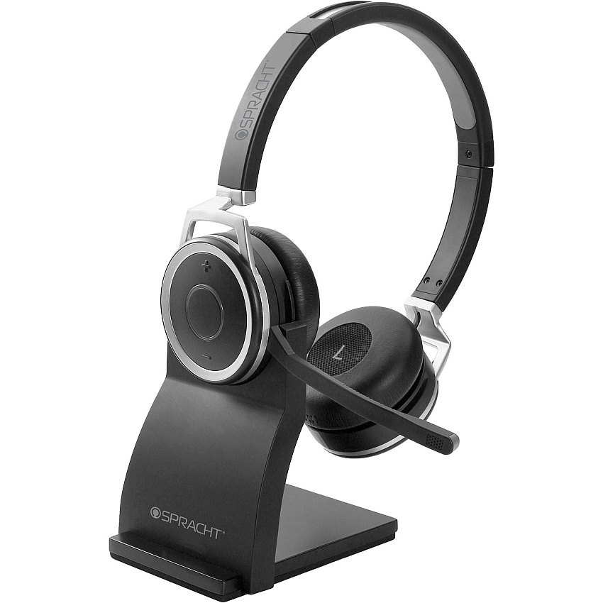 Spracht Prestige Combo Headset USB - Wired/Wireless - Bluetooth - 33 ft - Over-the-head - Noise Cancelling Microphone - Black (ZUMBTP410)