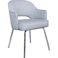 Boss Granite Linen Guest Chair Granite Seat Color - Linen Seat Material - Granite Back Color - Linen Back Material - Chrome Frame Color - Four-legged Base - 1 Each (B489CGR)
