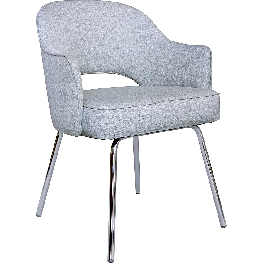 Boss Granite Linen Guest Chair Granite Seat Color - Linen Seat Material - Granite Back Color - Linen Back Material - Chrome Frame Color - Four-legged Base - 1 Each (B489CGR)