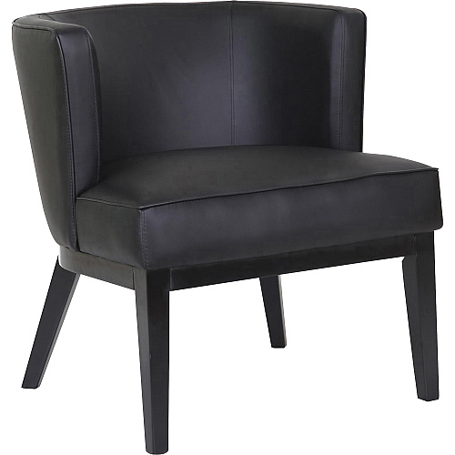 Boss Ava Accent Chair-Black Black Seat Color - Vinyl, Plush Seat Material - Black Back Color - Vinyl Back Material - Black Frame Color - Four-legged Base - 1 Each (B529BKBK)