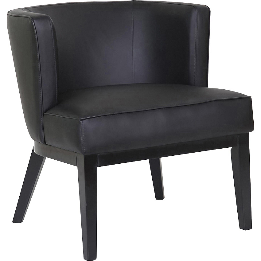 Boss Ava Accent Chair-Black Black Seat Color - Vinyl, Plush Seat Material - Black Back Color - Vinyl Back Material - Black Frame Color - Four-legged Base - 1 Each (B529BKBK)