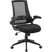 Boss Mesh Back, Flip Arm Task Chair Black Seat Color - Black Back Color - Black Frame Color - 5-star Base - 1 Each (B6776BK)