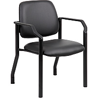 Boss Antimicrobial Guest Chair, 300 lb. Weight Capacity Black Seat Color - Vinyl Seat Material - Black Back Color - Vinyl Back Material - Black Frame Color - Steel Frame Material - Mid Back - Four-legged Base - 1 Each (B9591AMBK)