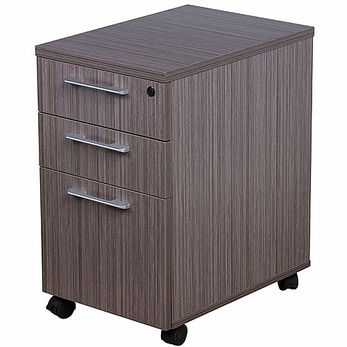 Boss Simple System Mobile Pedestal Box/Box/File 26.8" Height x 15.8" Width x 22" Depth - Finish: Driftwood, Silver - 1 Each (S504)