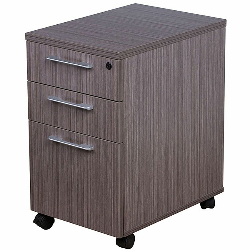 Boss Simple System Mobile Pedestal Box/Box/File 26.8" Height x 15.8" Width x 22" Depth - Finish: Driftwood, Silver - 1 Each (S504)