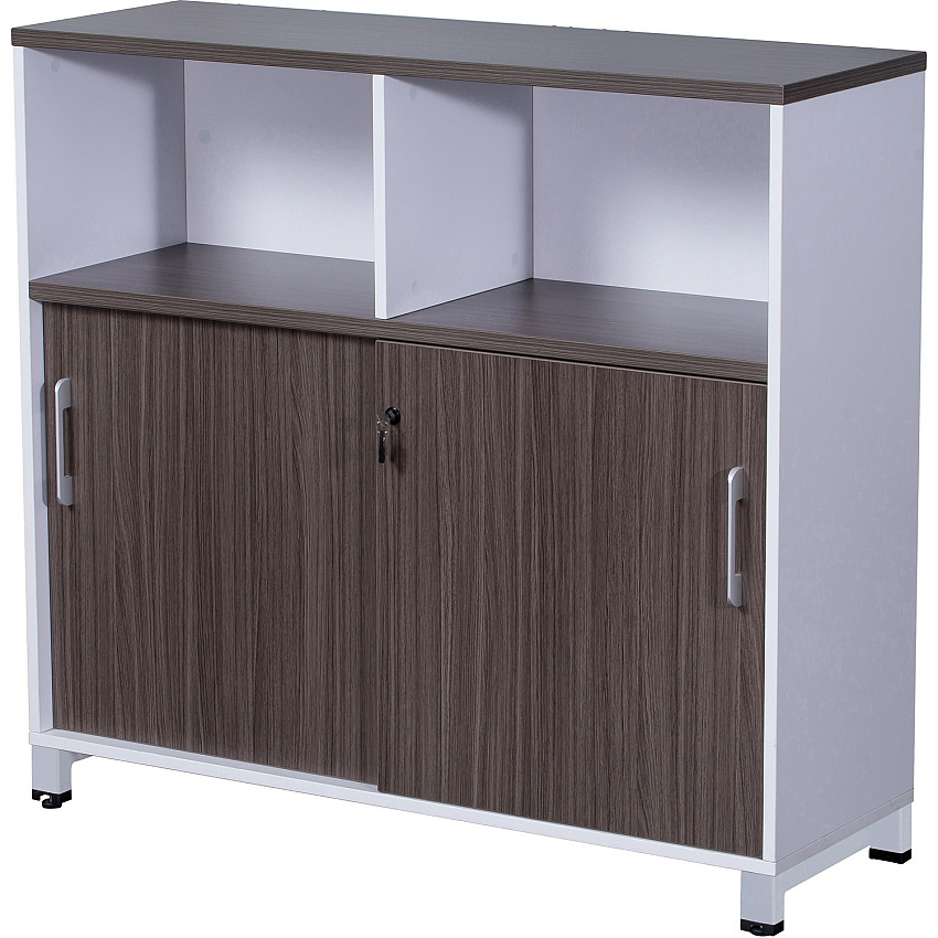 Boss Simple System 48 x 18 Storage Cabinet, Driftwood 43" Height x 48" Width x 18" Depth - Finish: Driftwood, White, Silver - 1 Each (S506)