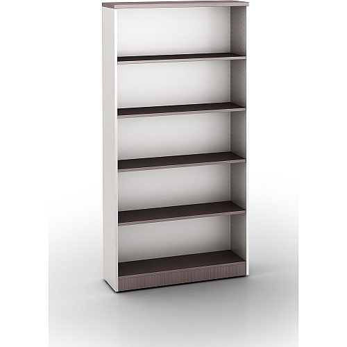 Boss Simple System 35 x 12 Bookcase, Driftwood 71" Height x 35.4" Width x 11.8" Depth - Finish: Driftwood, Silver - 1 Each (S507)