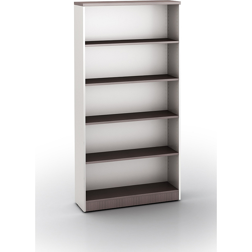 Boss Simple System 35 x 12 Bookcase, Driftwood 71" Height x 35.4" Width x 11.8" Depth - Finish: Driftwood, Silver - 1 Each (S507)