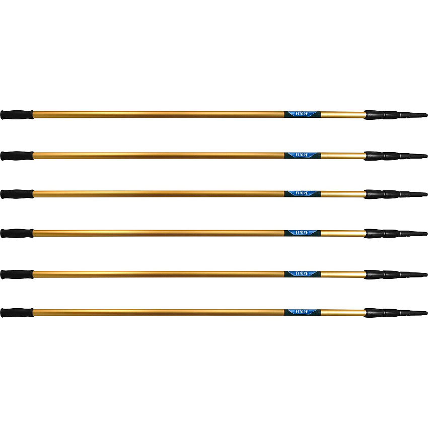 Ettore REA-C-H 3-section Extension Pole 18 ft Length - Gold - Anodized Aluminum - 6 / Carton (1692CT)