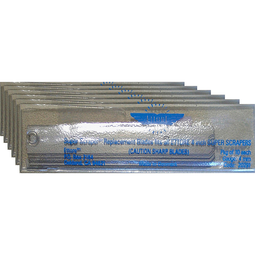 Ettore 4" Scraper Replacement Blades 4" Length - Carbon Steel - Steel Gray - 6 / Carton (20291CT)