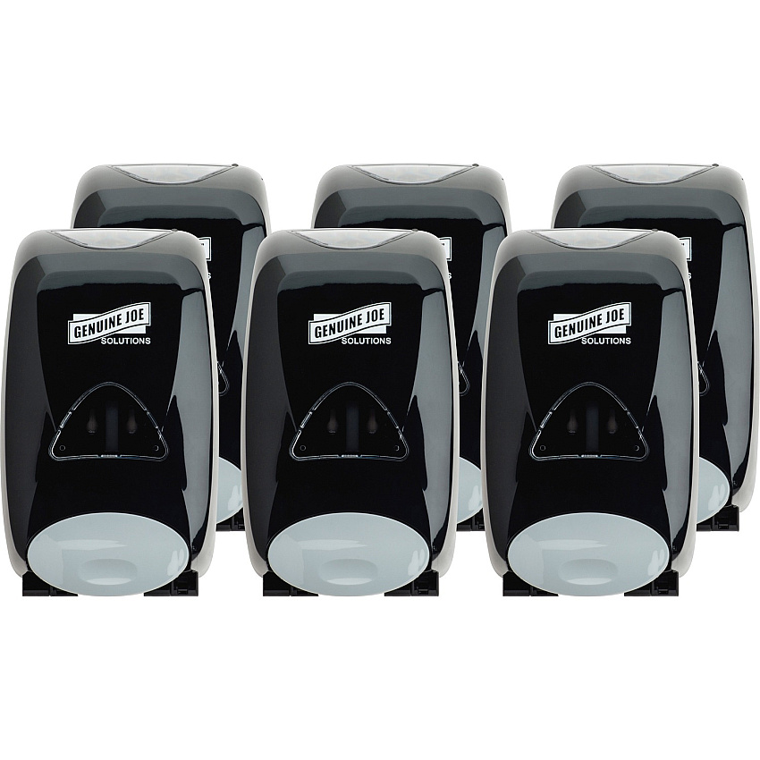 Genuine Joe Solutions Soap Dispenser Manual - 1.32 quart Capacity - Black - 6 / Carton (GJO98206CT)