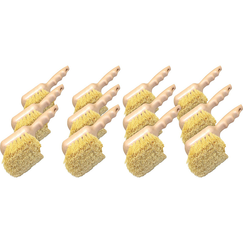 Genuine Joe Tampico Utility Brush Tampico Bristle - 8.5" Overall Length - 12 / Carton - White (GJO98217CT)