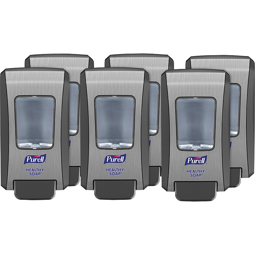 PURELL&reg; FMX-20 Foam Soap Dispenser Manual - 2.11 quart Capacity - Site Window, Locking Mechanism, Durable, Wall Mountable, Rugged - Graphite - 6 / Carton (523406CT)