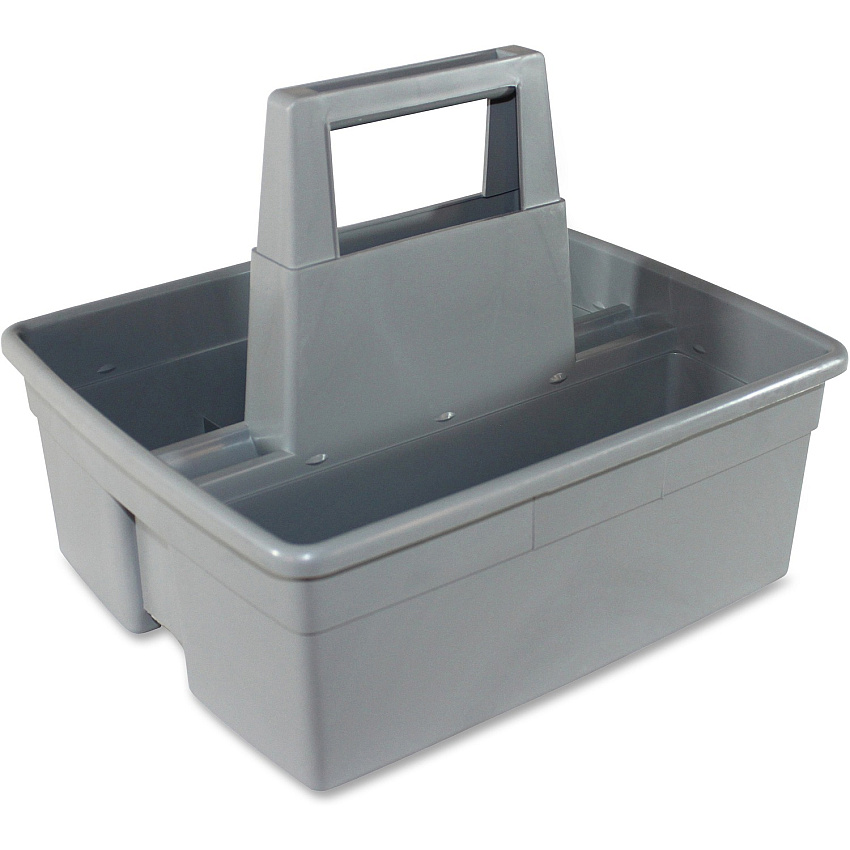 Impact Maids' Basket 2 Compartment(s) - 10.10" Height x 11.10" Width x 12.90" Length - Handle, Heavy Duty - Gray - Plastic - 6 / Carton (1803CT)