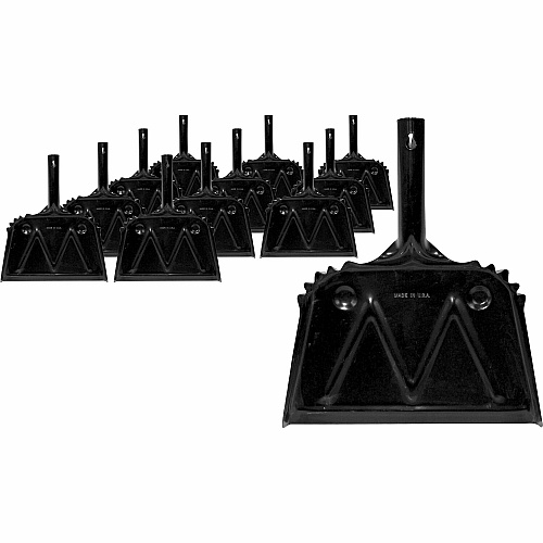 Impact Metal Dust Pan 12" Wide - Steel - Black - 12 / Carton (4212CT)