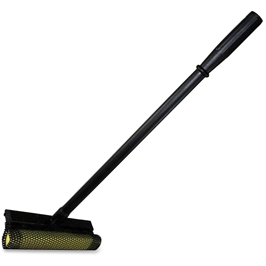 Impact Window Cleaning Sponge Squeegee 8" Blade - 20" Polypropylene Handle - 21" Height x 0.6" Width x 2" Length - Black, Yellow - 24 / Carton (7458CT)
