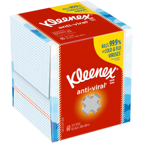 Kleenex Anti-Viral Facial Tissues - Soft 3 Ply Tissues (49978)