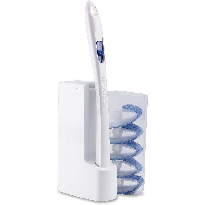 Scotch-Brite Disposable Toilet Scrubber 4 / Carton - White, Blue (558SK4NPCT)