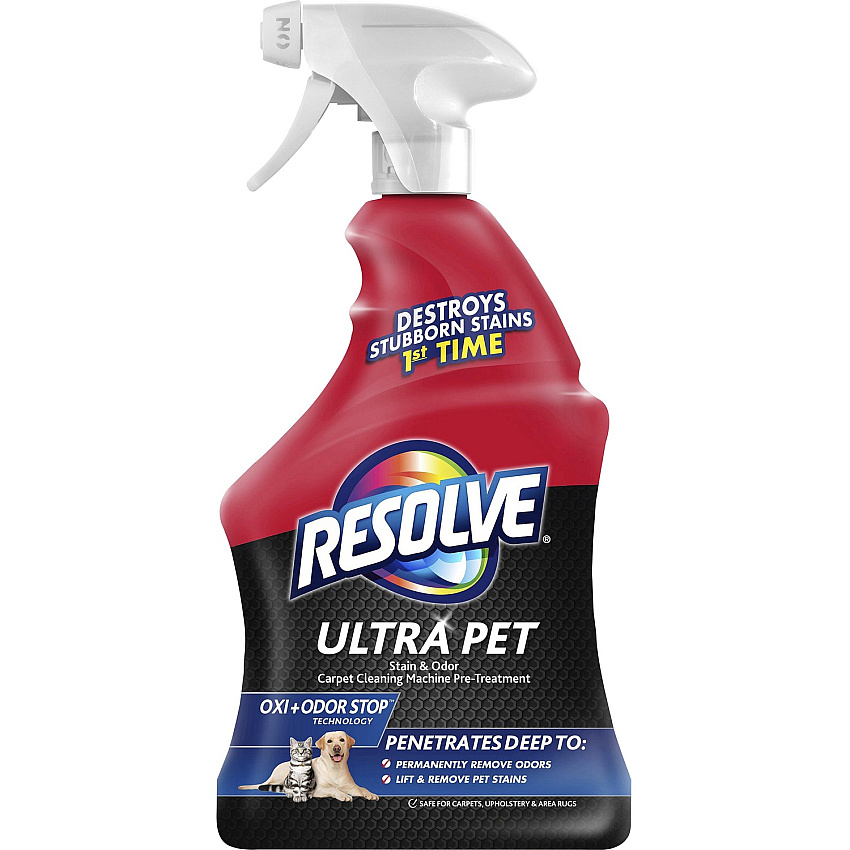 Resolve Ultra Stain/Odor Remover For Cat, Dog - Recommended for Stain Removal, Odor Removal, Urine Stain, Feces, Urine Smell, Vomit, Red Wine, Juice, Residue, Food Stain - Fresh Scent - 1 quart - 6 / Carton (99305CT)