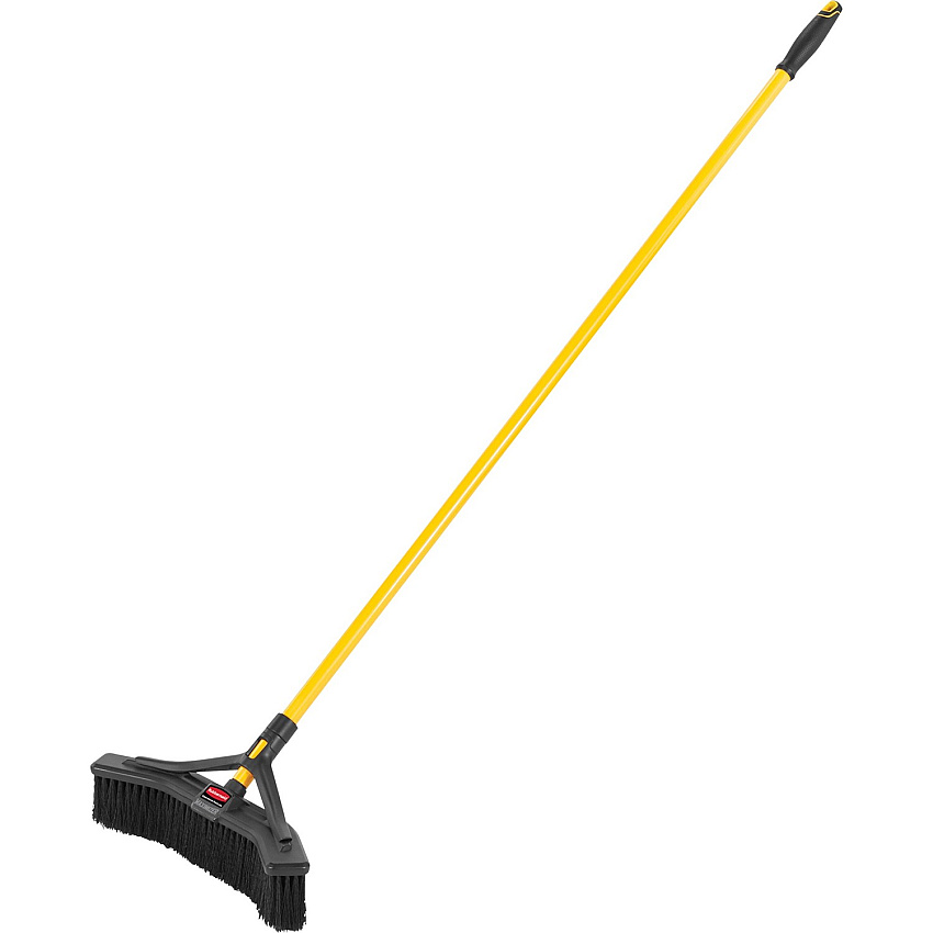 Rubbermaid Commercial Maximizer Push-To-Center 18" Brooms Polypropylene Bristle - 58.1" Overall Length - Steel Handle - 6 / Carton (2018727CT)