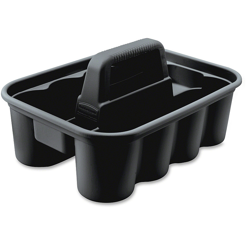 Rubbermaid Commercial Deluxe Carry Caddy 15" Length x 10.90" Width x 7.40" Height - Black - 6 / Carton (315488BLACT)