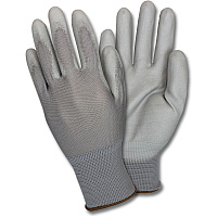 Safety Zone Poly Coated Knit Gloves Polyurethane Coating - XXL Size - Gray - Knitted, Flexible, Comfortable, Breathable - For Industrial - 1 Dozen (GNPU2X4GY)