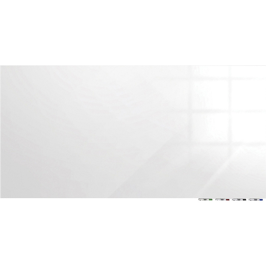 Ghent Aria Low Profile Glass Whiteboard 60" (5 ft) Width x 48" (4 ft) Height - Tempered Glass Surface - White Back - Rectangle - Horizontal/Vertical - Magnetic - Square Corner, Recyclable - 1 Each - TAA Compliant (ARIASM45WH)
