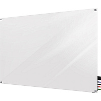 Ghent Harmony Dry Erase Board 48" (4 ft) Width x 36" (3 ft) Height - Tempered Glass Surface - White Back - Rectangle - Horizontal/Vertical - Magnetic - Square Corner, Accessory Holder, Long Lasting, Non-absorbent, Stain Resistant, Ghost Resist (HMYSM34WH)