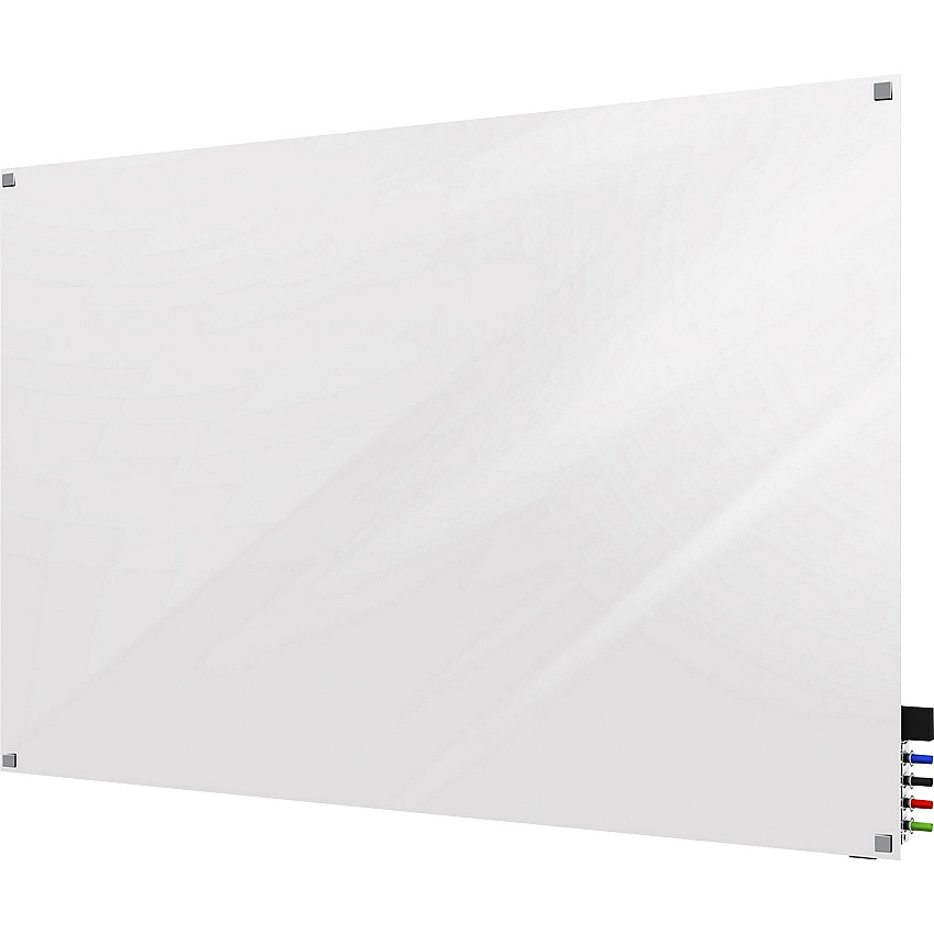 Ghent Harmony Dry Erase Board 48" (4 ft) Width x 36" (3 ft) Height - Tempered Glass Surface - White Back - Rectangle - Horizontal/Vertical - Magnetic - Square Corner, Accessory Holder, Long Lasting, Non-absorbent, Stain Resistant, Ghost Resist (HMYSM34WH)