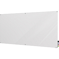 Ghent Harmony Dry Erase Board 96" (8 ft) Width x 48" (4 ft) Height - Tempered Glass Surface - White Back - Rectangle - Horizontal/Vertical - Magnetic - Square Corner, Accessory Holder, Long Lasting, Non-absorbent, Stain Resistant, Ghost Resist (HMYSM48WH)