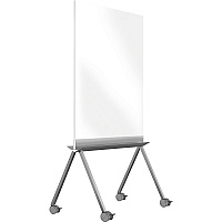 Ghent Roam Mobile Whiteboard 36" (3 ft) Width x 45" (3.8 ft) Height - White Surface - Satin Aluminum Frame - Rectangle - Vertical - Assembly Required - 1 Each (RM36SAWHN)