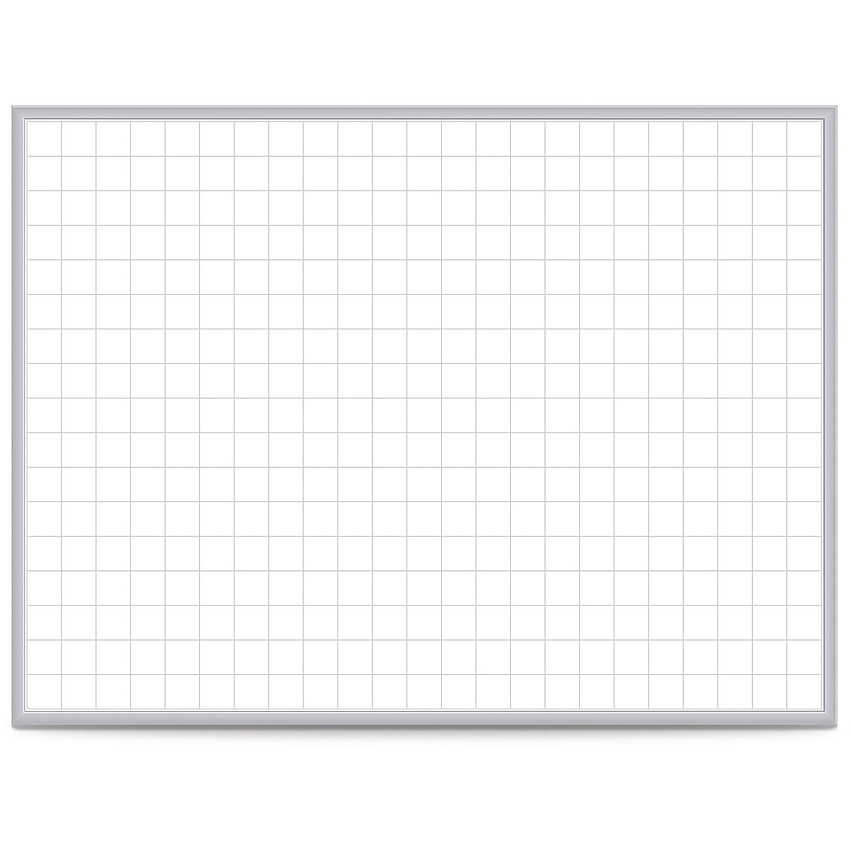 Ghent Grid Whiteboard 96" (8 ft) Width x 48" (4 ft) Height - White Steel Surface - Satin Aluminum Frame - Rectangle - Horizontal - Magnetic - Grid Pattern, Stain Resistant, Ghost Resistant, Fade Resistant, Accessory Tray - 1 Each - TAA Compli (GRPM322G48)