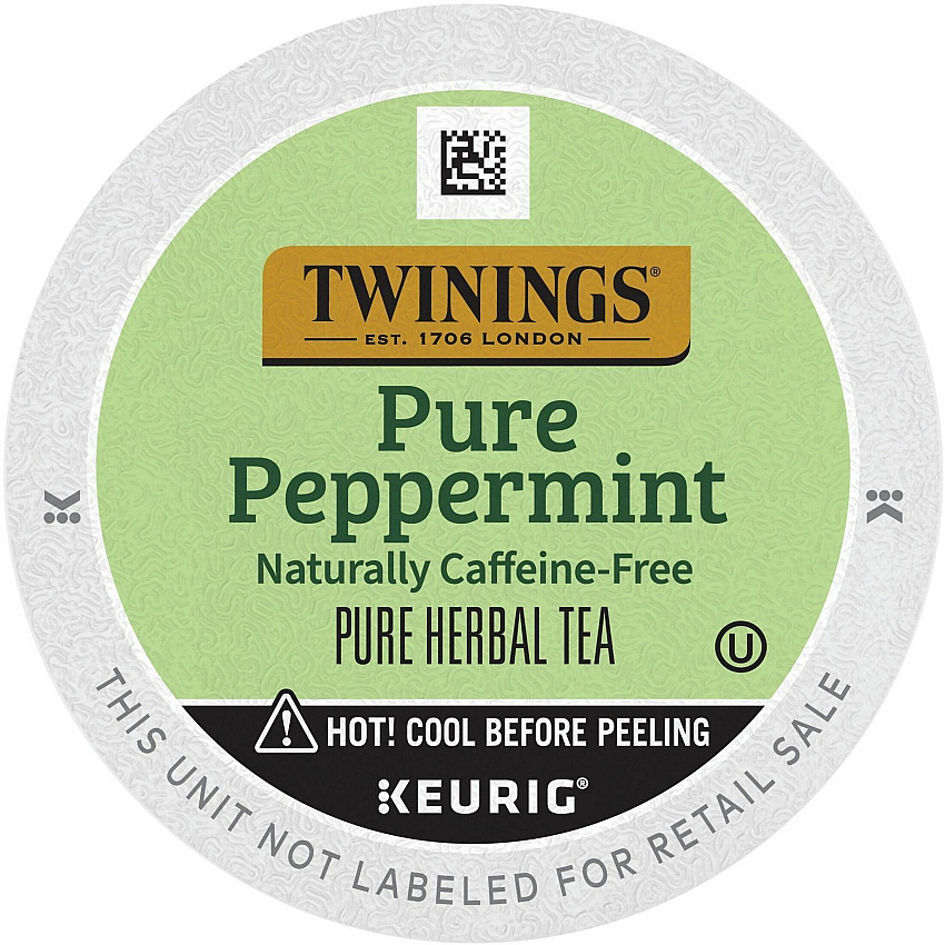Twinings of London Pure Peppermint Herbal Tea K-Cup Herbal Tea - 0.1 oz - 24 / Box (08760)
