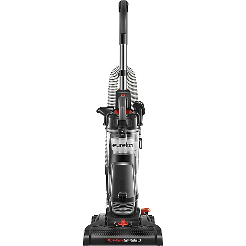 Eureka PowerSpeed Upright Vacuum Cleaner Bagless - Wand, Crevice Tool, Upholstery Tool, Dusting Brush - 12.60" Cleaning Width - Carpet, Hardwood - 25 ft Cable Length - 7 ft Hose Length - Foam - Black, Silver (180)